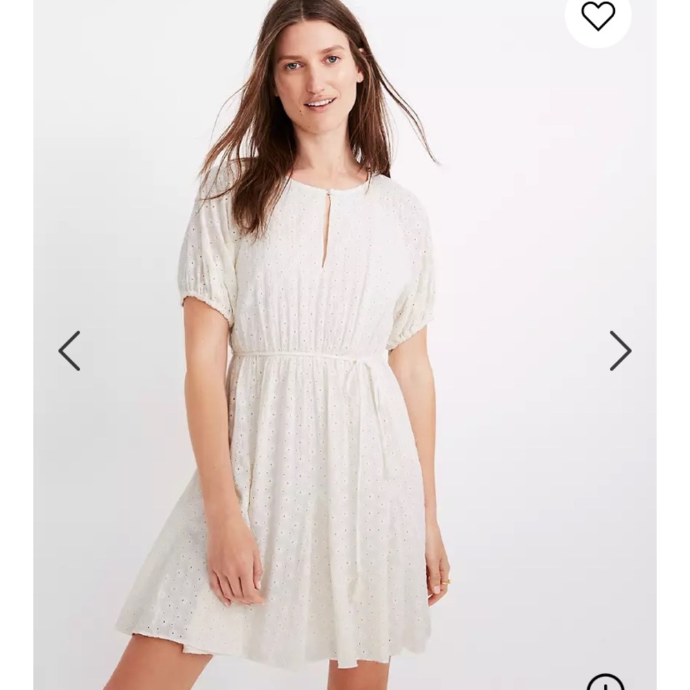 Eyelet Tassel-Tie Mini Dress